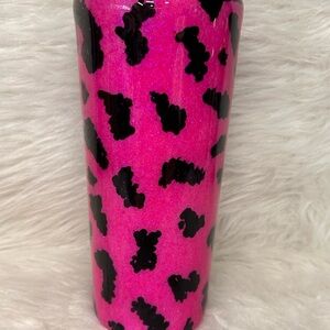Pink Leopard Print Tumbler